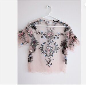 Zara mesh floral top